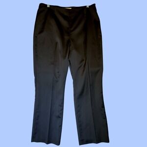 Nipon Boutique High Rise Wide Leg Satin Dress Pants Women's 14 Flat Front Glam